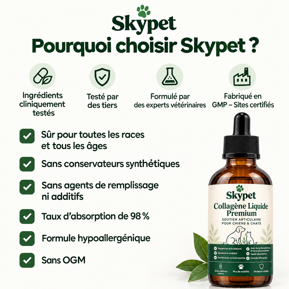 Le Collagène Liquide Premium pour Chiens